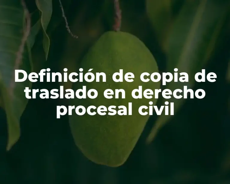 Definición de copia de traslado en derecho procesal civil