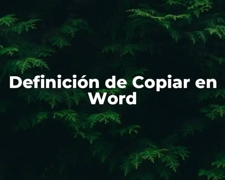 Definición de Copiar en Word