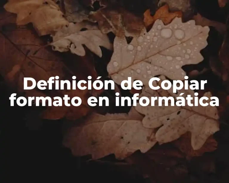 Definición de Copiar formato en informática