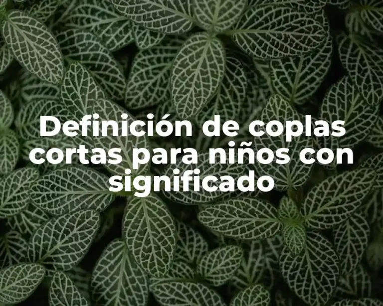 Definición de coplas cortas para niños con significado