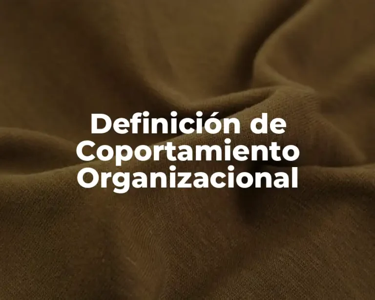Definición de Coportamiento Organizacional