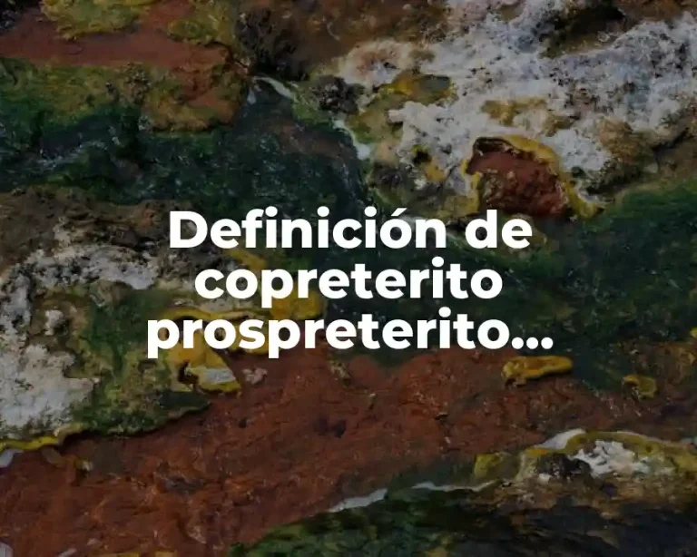 Definición de copreterito prospreterito antecopreterito y copreterito
