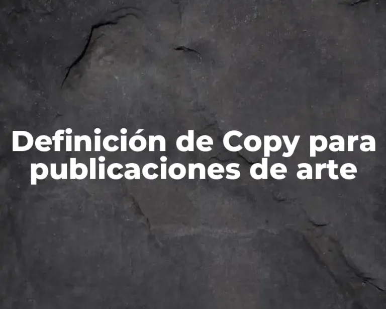 Definición de Copy para publicaciones de arte