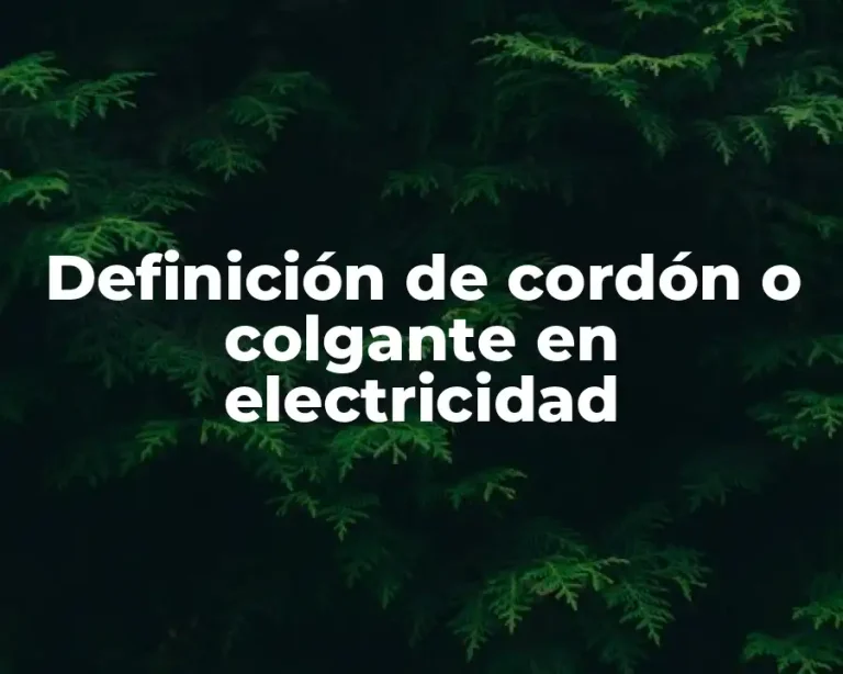 Definición de cordón o colgante en electricidad