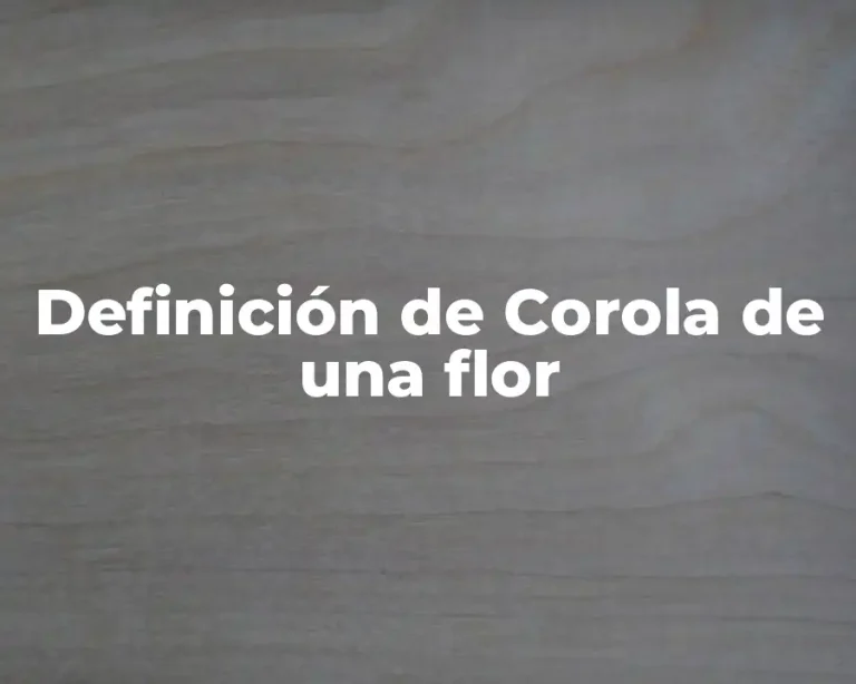 Definición de Corola de una flor