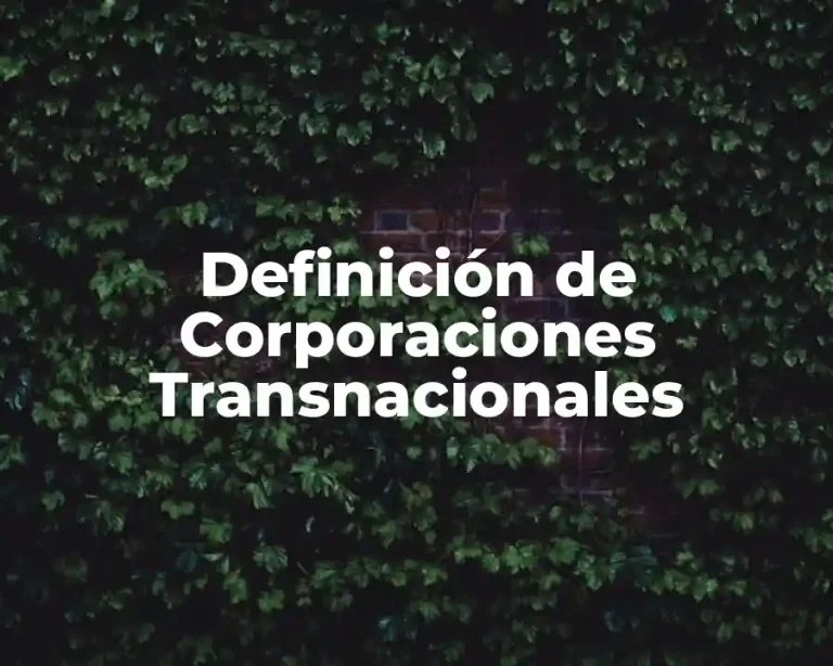 Definición de Corporaciones Transnacionales