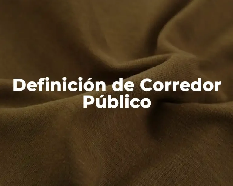 Definición de Corredor Público