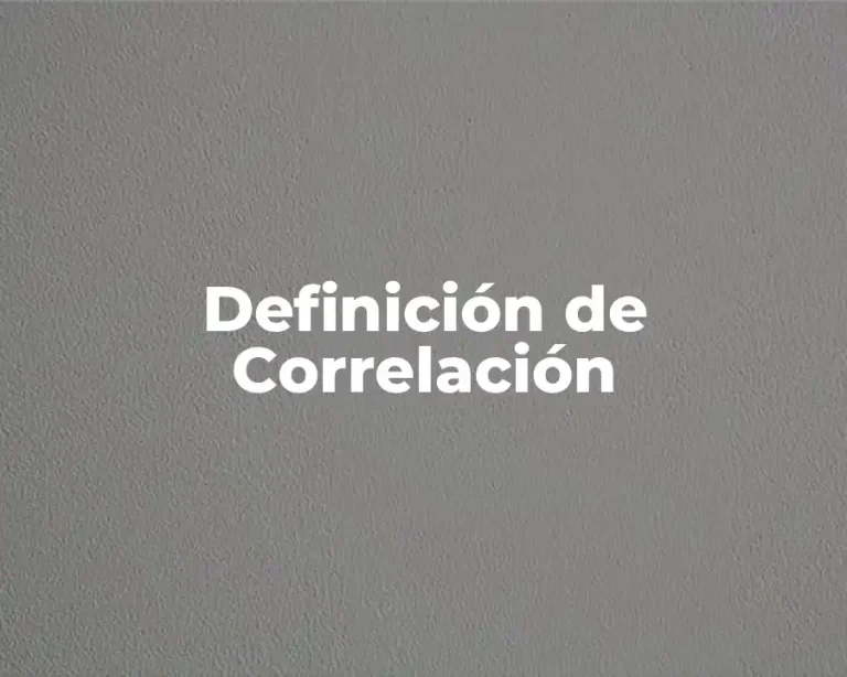 Definición de Correlación