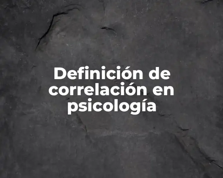 Definición de correlación en psicología