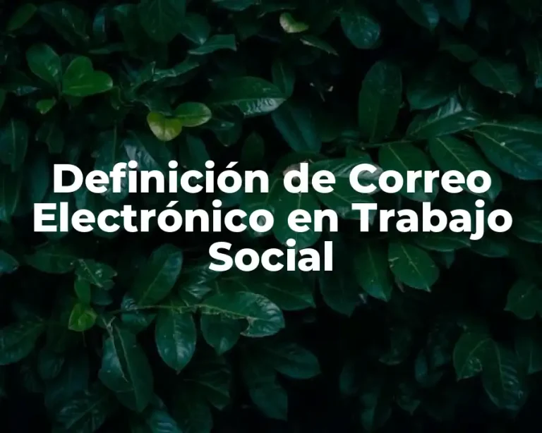 Definición de Correo Electrónico en Trabajo Social
