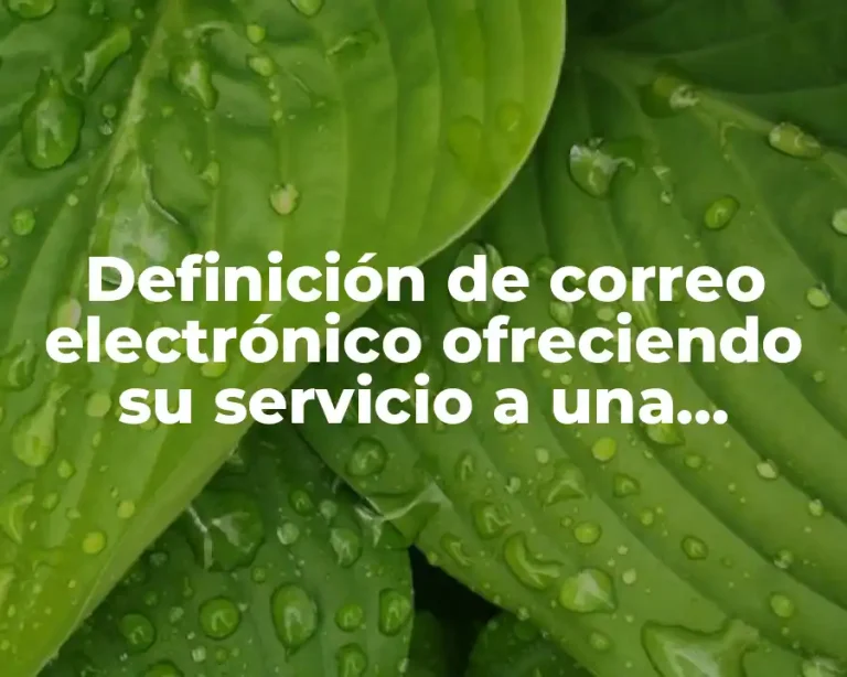Definición de correo electrónico ofreciendo su servicio a una empresa