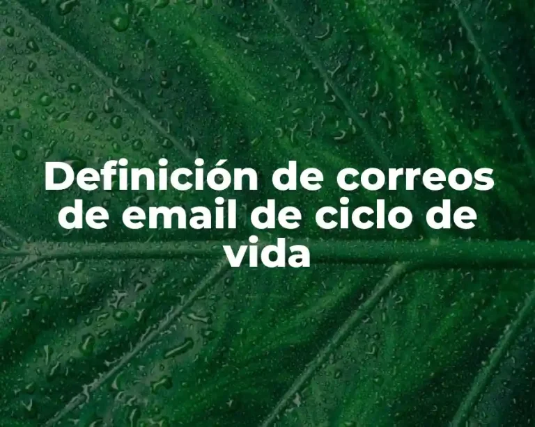 Definición de correos de email de ciclo de vida