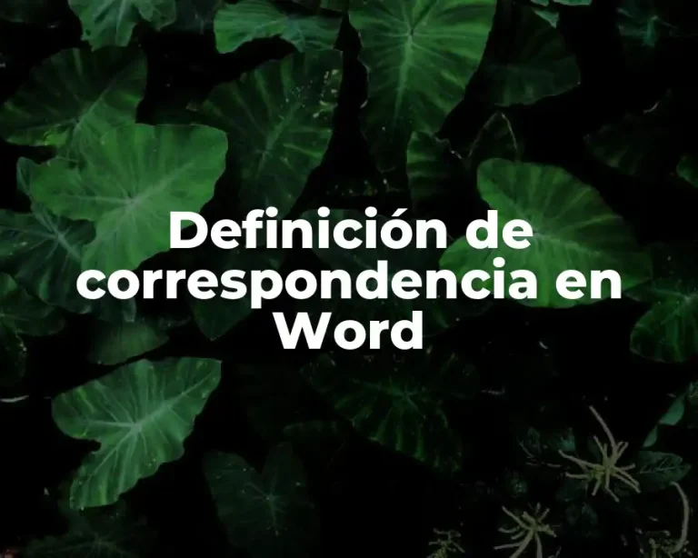 Definición de correspondencia en Word