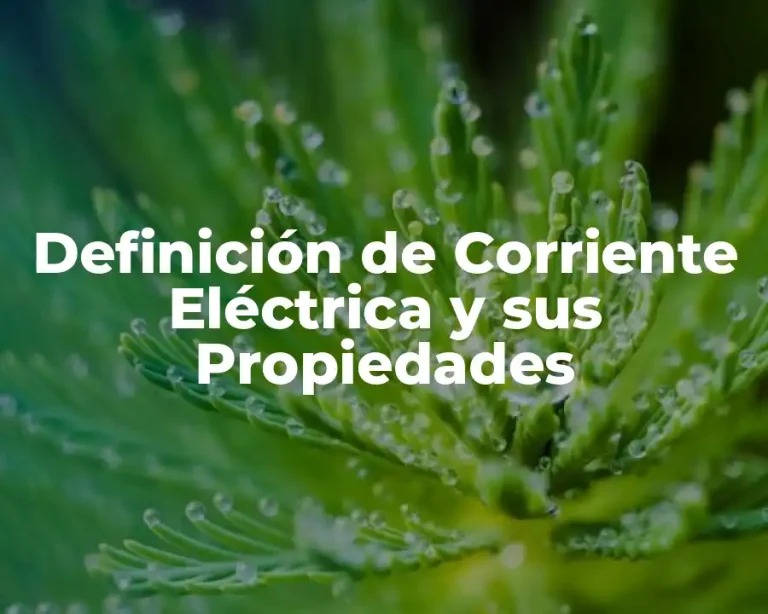 Definición de Corriente Eléctrica y sus Propiedades