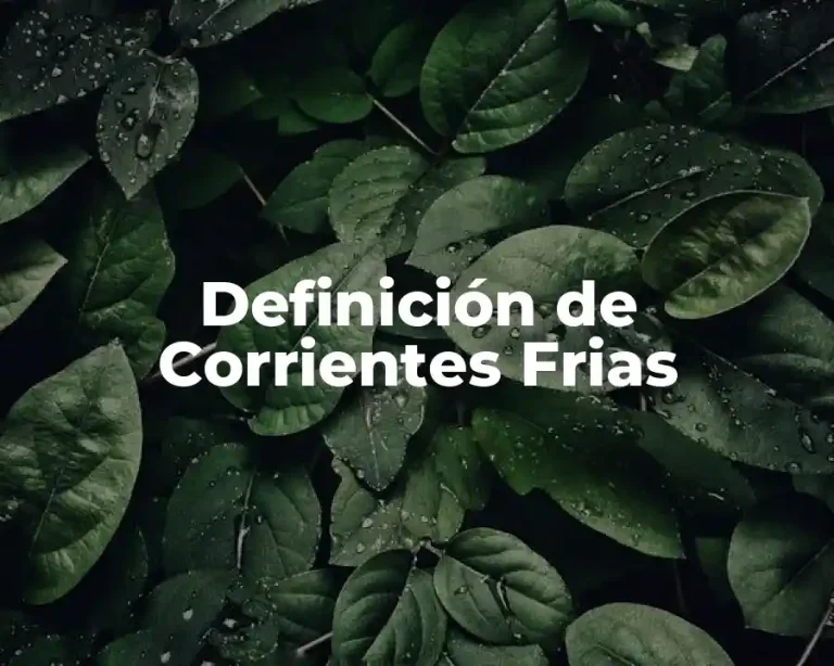 Definición de Corrientes Frias