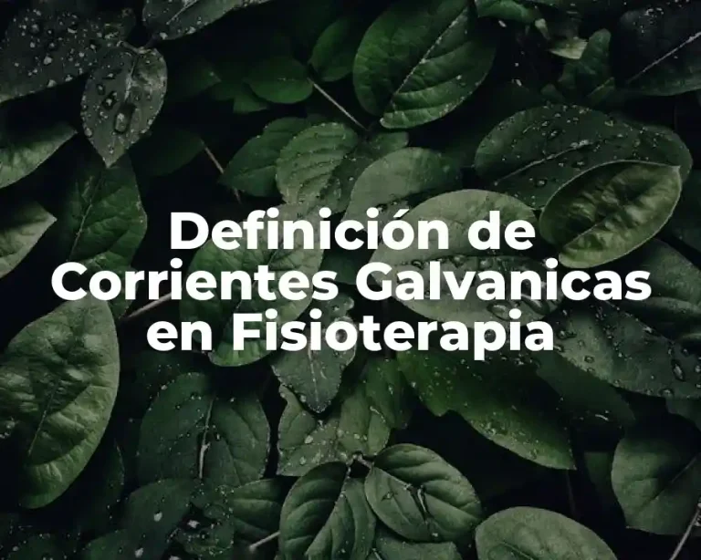 Definición de Corrientes Galvanicas en Fisioterapia