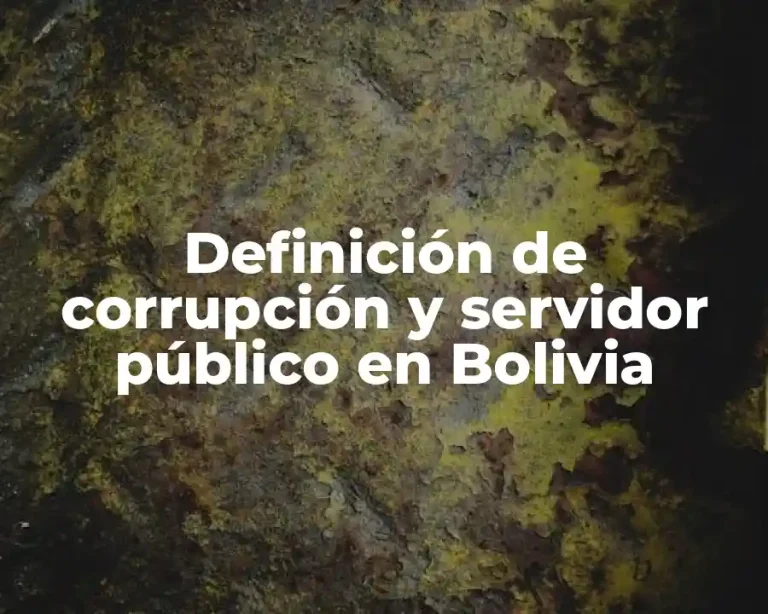 Definición de corrupción y servidor público en Bolivia