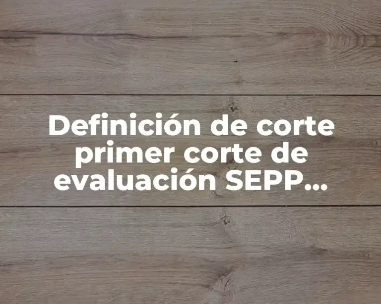 Definición de corte primer corte de evaluación SEPP preescolar