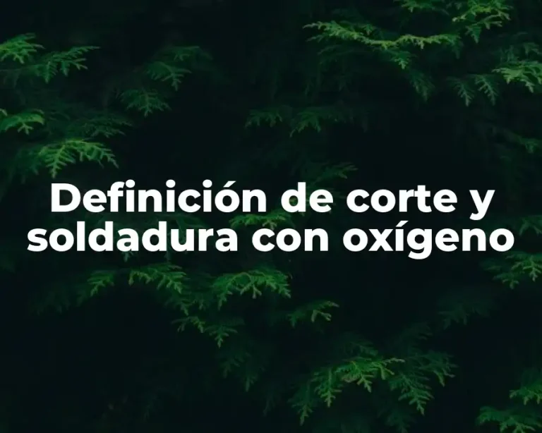 Definición de corte y soldadura con oxígeno