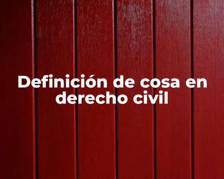 Definición de cosa en derecho civil