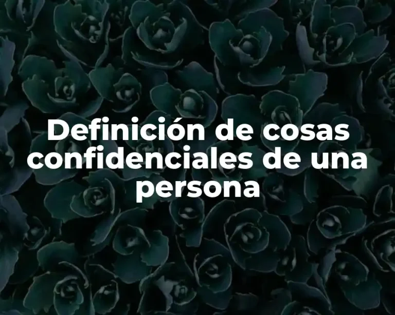 Definición de cosas confidenciales de una persona