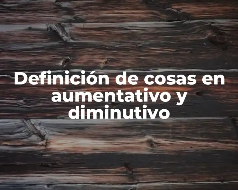Definición de cosas en aumentativo y diminutivo