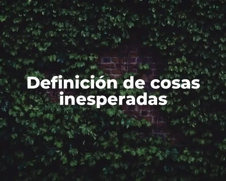 Definición de cosas inesperadas