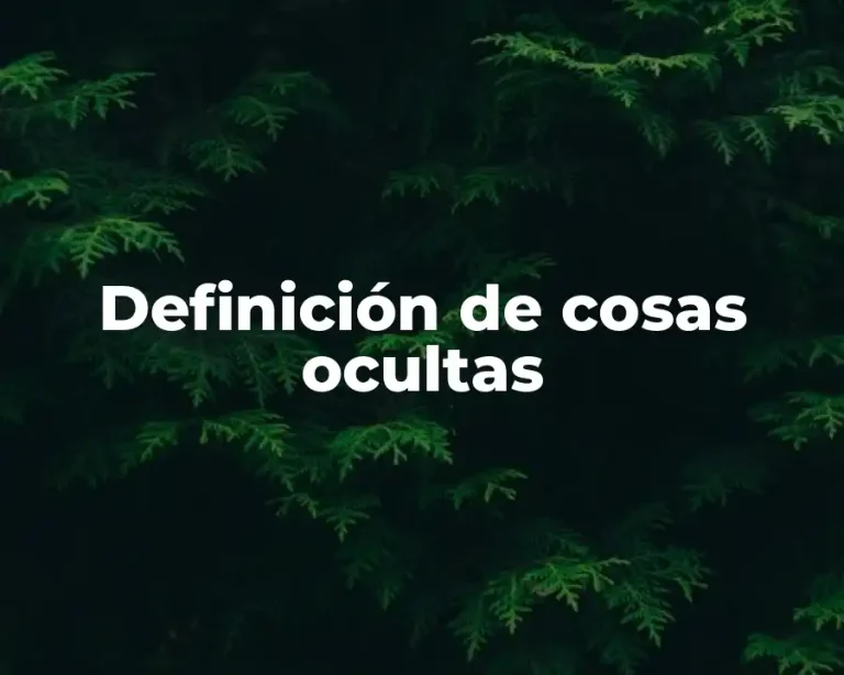 Definición de cosas ocultas