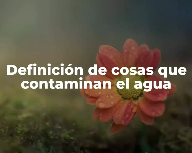 Definición de cosas que contaminan el agua