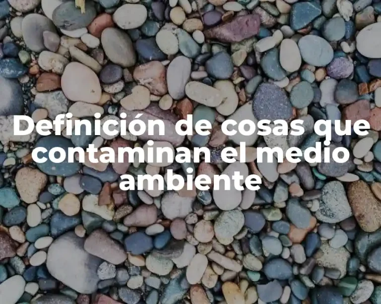 Definición de cosas que contaminan el medio ambiente