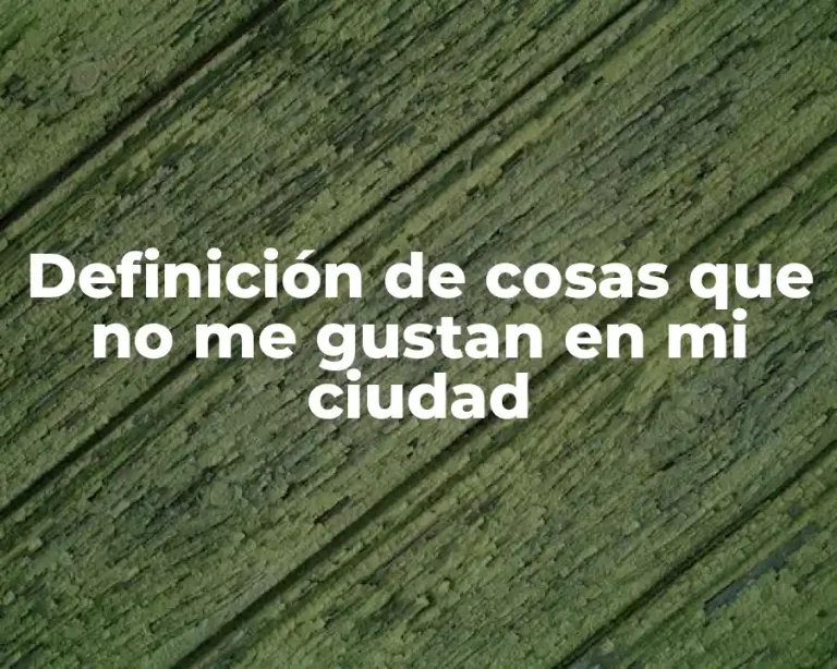 Definición de cosas que no me gustan en mi ciudad