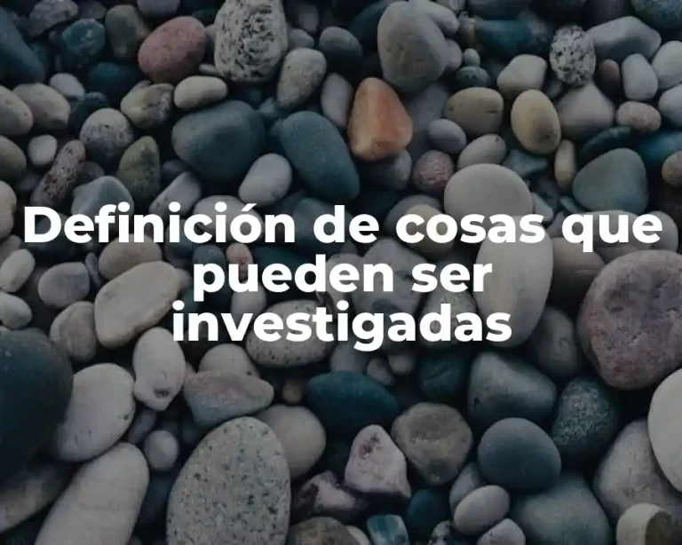 Definición de cosas que pueden ser investigadas