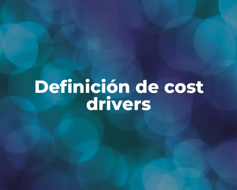 Definición de cost drivers