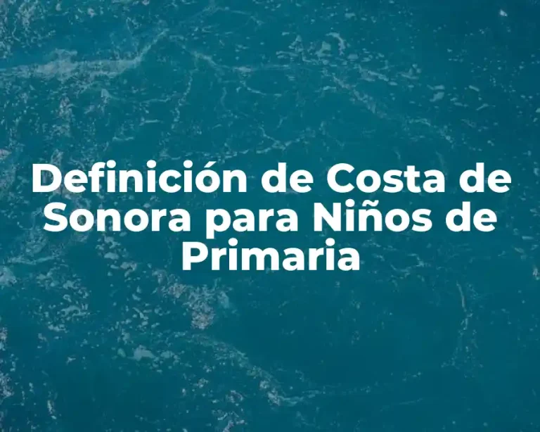 Definición de Costa de Sonora para Niños de Primaria