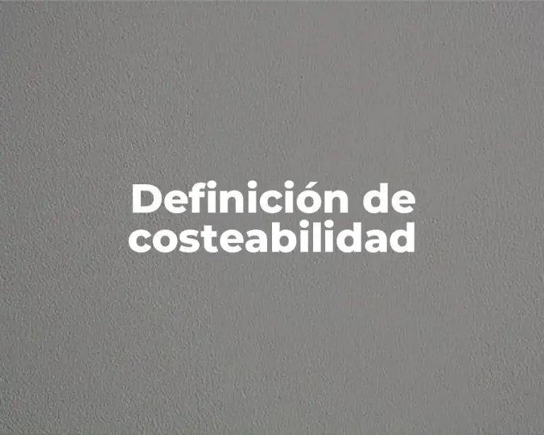 Definición de costeabilidad