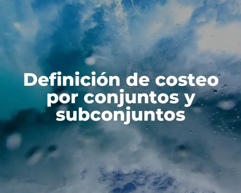 Definición de costeo por conjuntos y subconjuntos