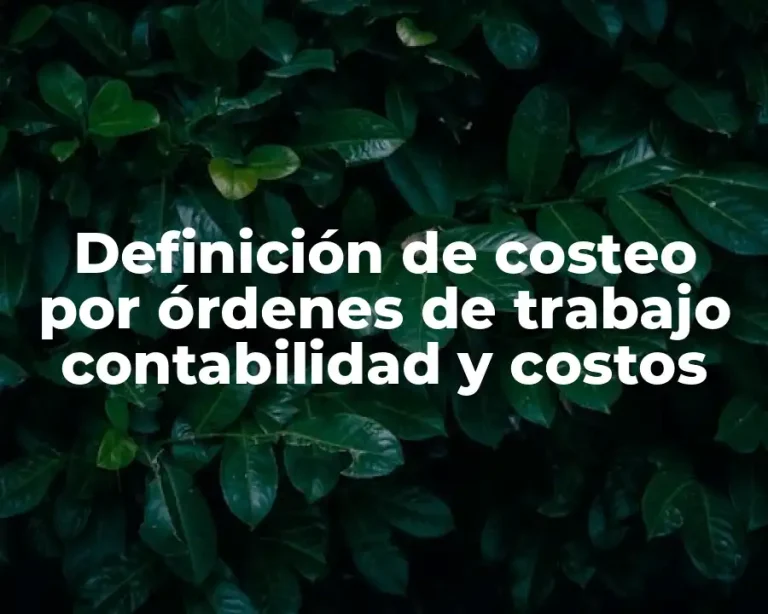 Definición de costeo por órdenes de trabajo contabilidad y costos