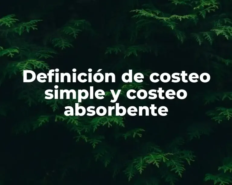 Definición de costeo simple y costeo absorbente