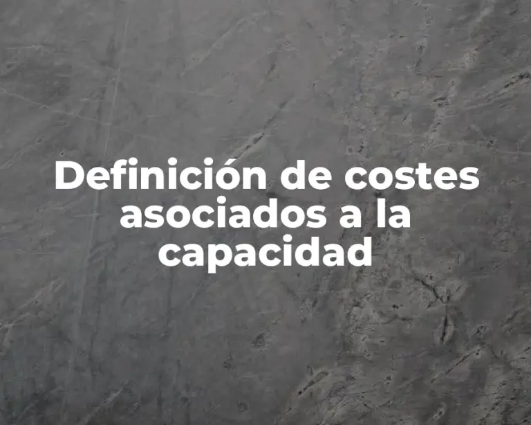 Definición de costes asociados a la capacidad