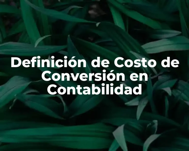 Definición de Costo de Conversión en Contabilidad