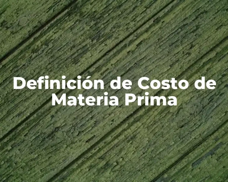 Definición de Costo de Materia Prima