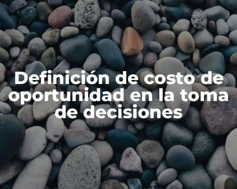Definición de costo de oportunidad en la toma de decisiones