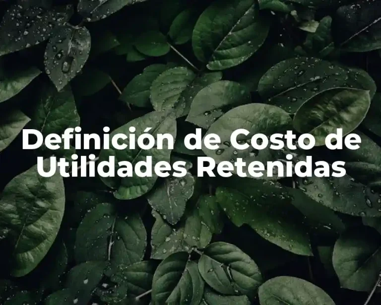 Definición de Costo de Utilidades Retenidas