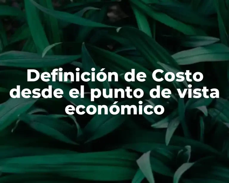Definición de Costo desde el punto de vista económico