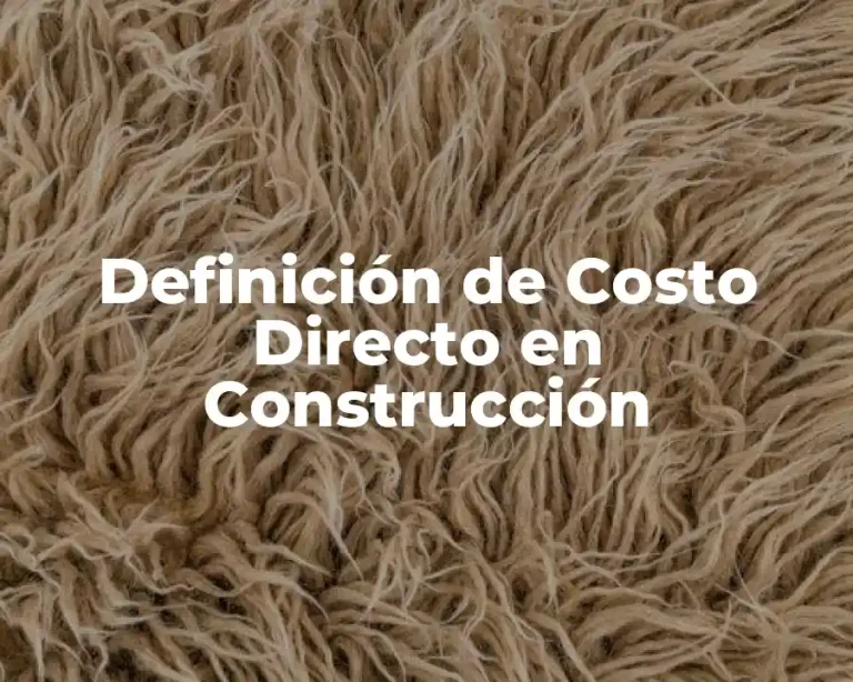 Definición de Costo Directo en Construcción