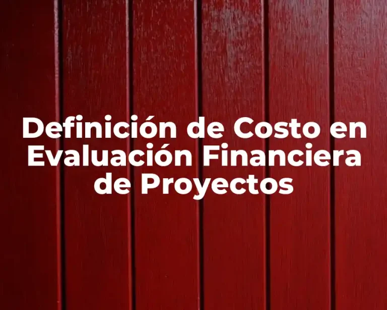 Definición de Costo en Evaluación Financiera de Proyectos