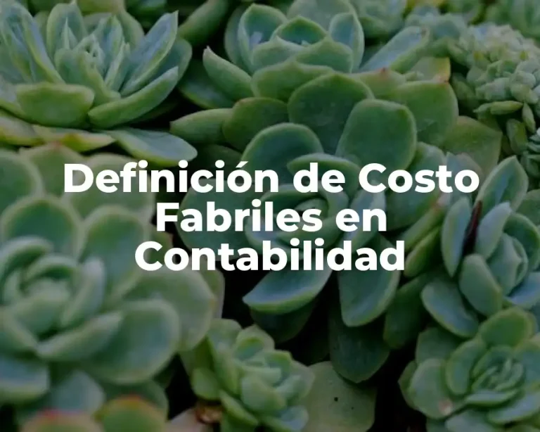 Definición de Costo Fabriles en Contabilidad