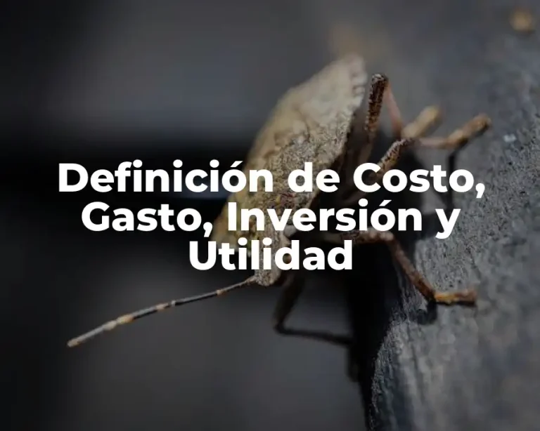 Definición de Costo, Gasto, Inversión y Utilidad