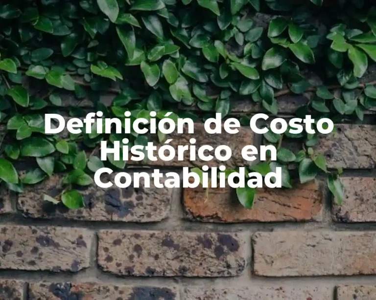 Definición de Costo Histórico en Contabilidad