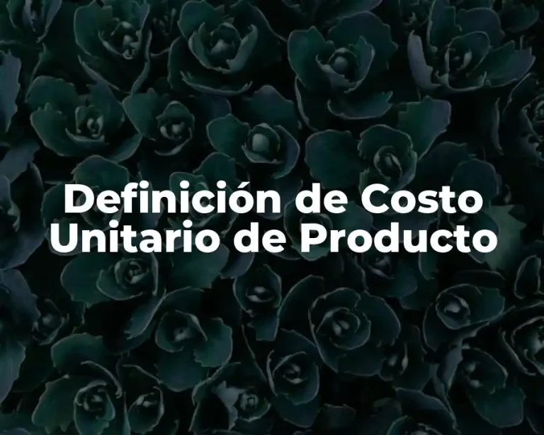 Definición de Costo Unitario de Producto